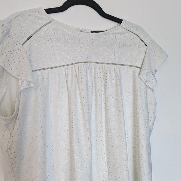 Adrianna Papell White Eyelet Top - Picture 6 of 7